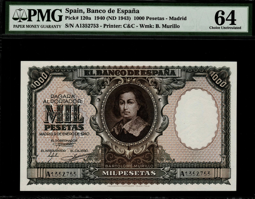 1000 Pesetas 1940. Murillo. 946212-DC-29-E7-4-EA6-829-C-7-CD9508574-AC