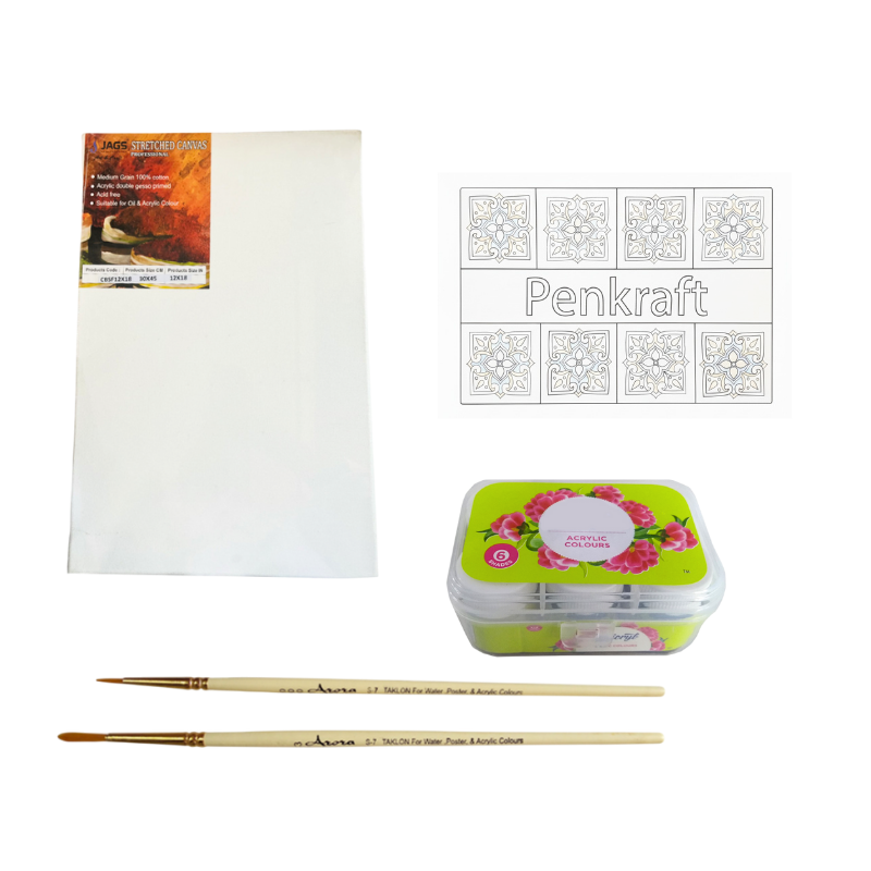 Penkraft Moroccan Tile Art on Name Plate DIY Kit | Complete DIY Craft Kit for Beginners & Hobby Artists