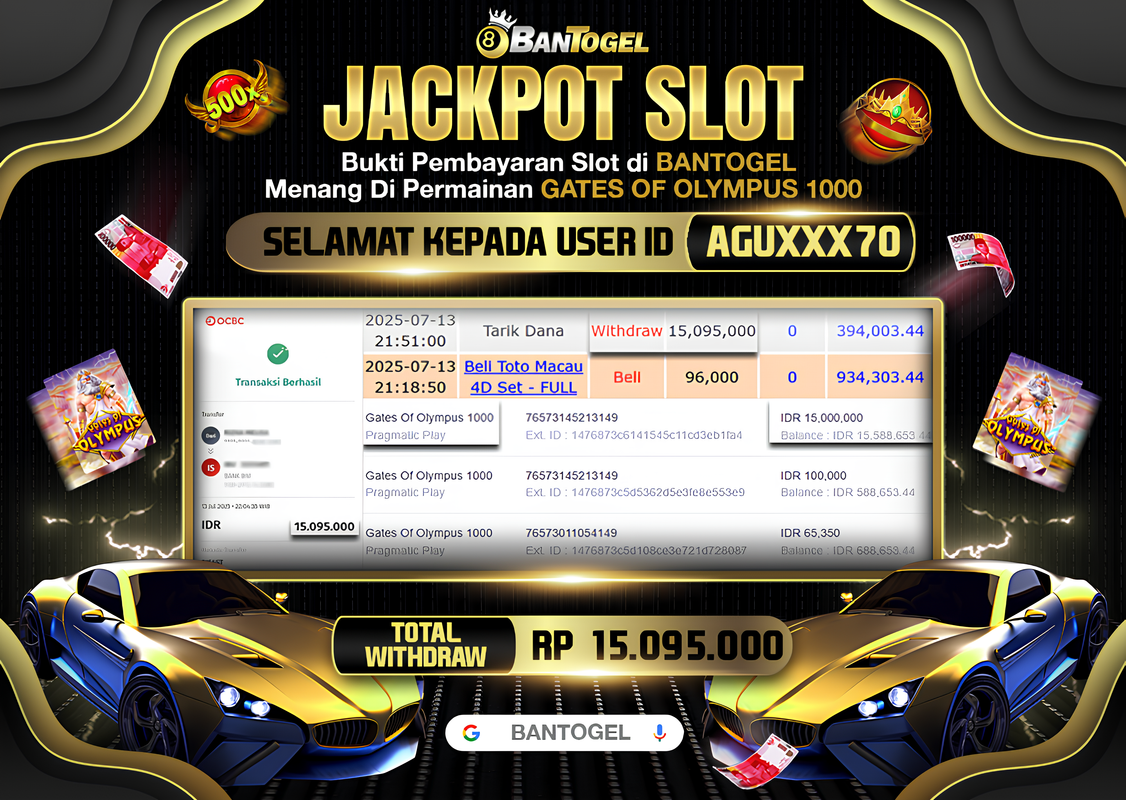 BUKTI JACKPOT LUNAS BANTOGEL