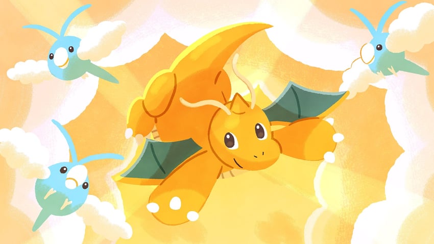 dragonite-and-swablu-pokemon-drawn-by-ri