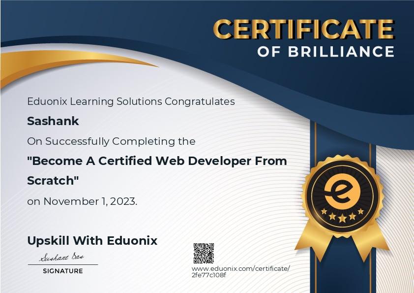 Certified Web Developer