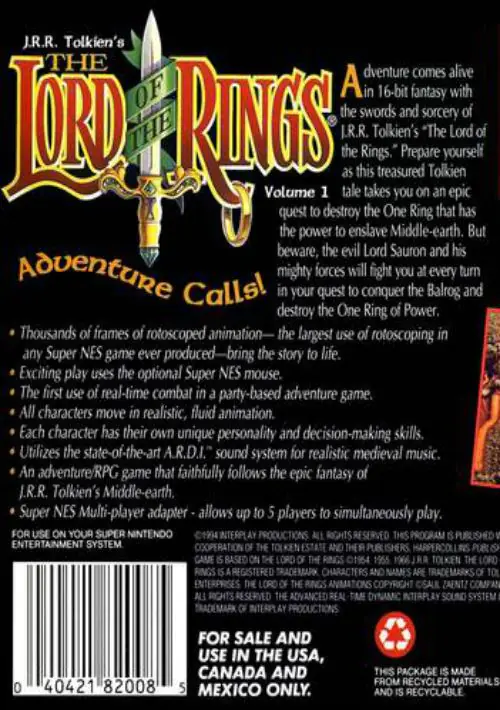 Lord of the Rings Volume 1