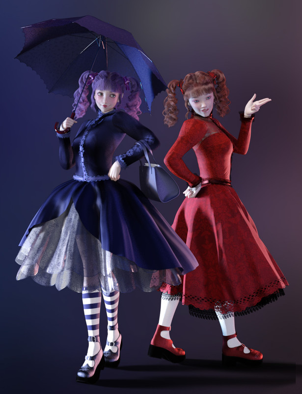 dForce Gothic Doll Outfit and Hair for Genesis 8 and 8.1 Female dForce Gothic Doll Outfit and Hair for Genesis 8 and 8.1 Female