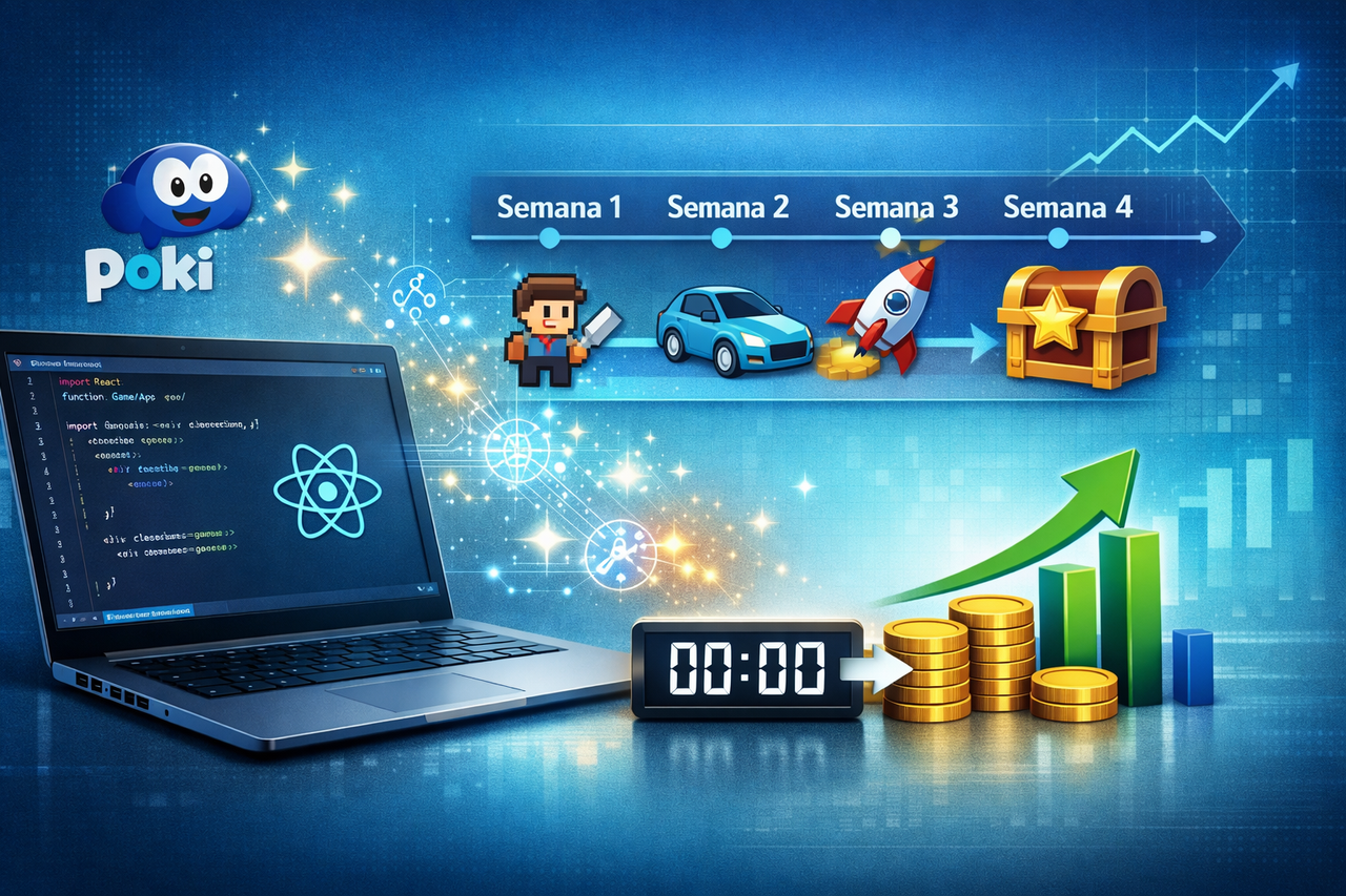 1 jogo por semana: o experimento realista de um dev brasileiro para viver de jogos web com React, IA e Poki
