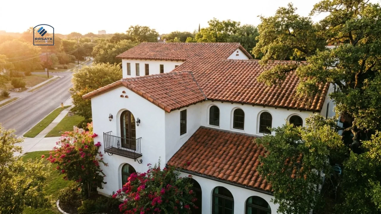 Clay tile roof on a Spanish style home in San Antonio