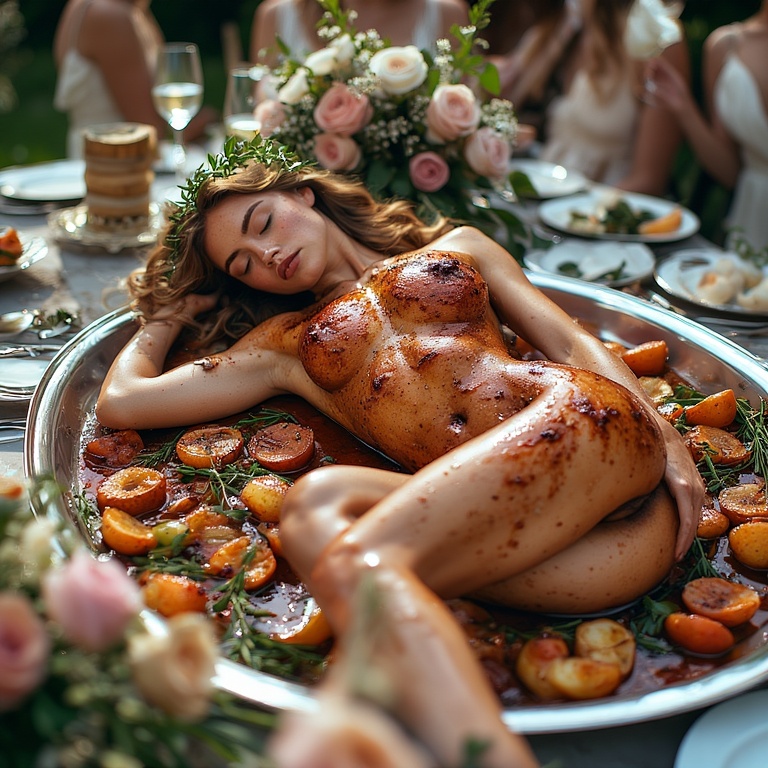 Garden wedding w served Brownhair Serie B 0 34