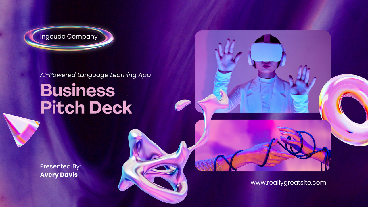 Purple and White Modern VR Business Pitch Deck Presentation