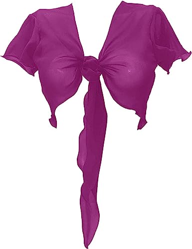 Women's Chiffon Choli Blouse Short Sleeve Tie Crop Top Shrug Belly Dance Gypsy - Bild 56 von 63