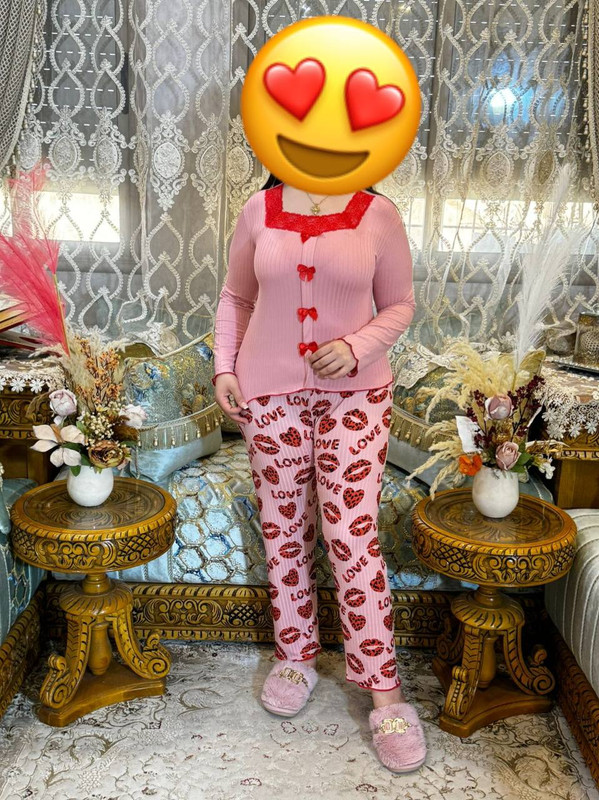 بيجامة قماش مضلع فاخرة