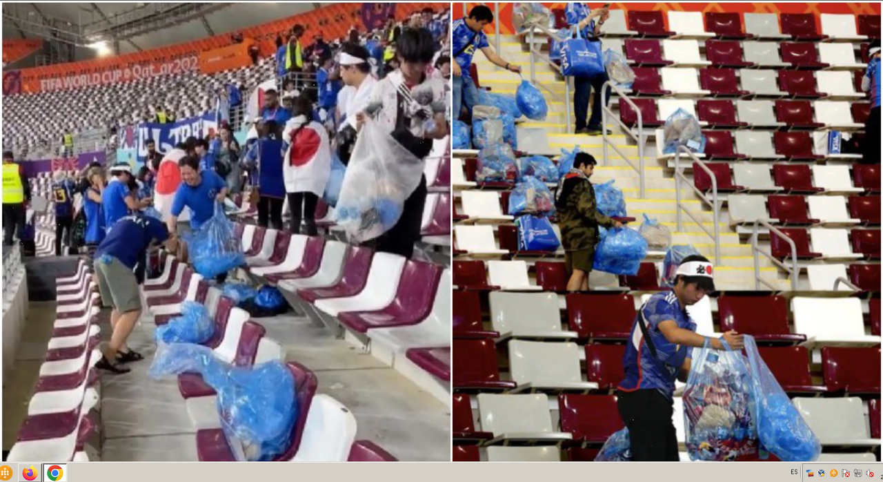 Japoneses aportan imagen de pulcritud en el Mundial: así dejaron las gradas