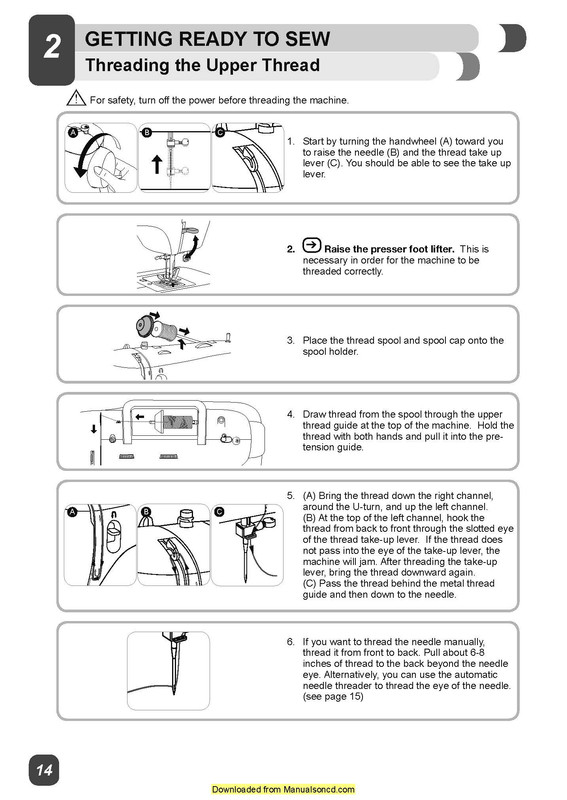 Singer 3342 Sewing Machine Threading Guide