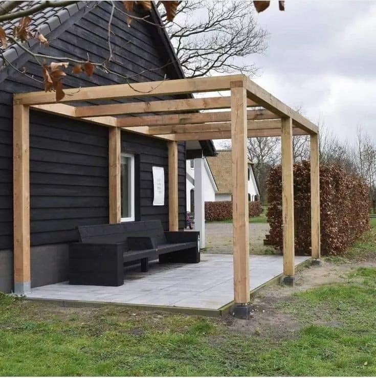 برجولة مع مظلة قماشية