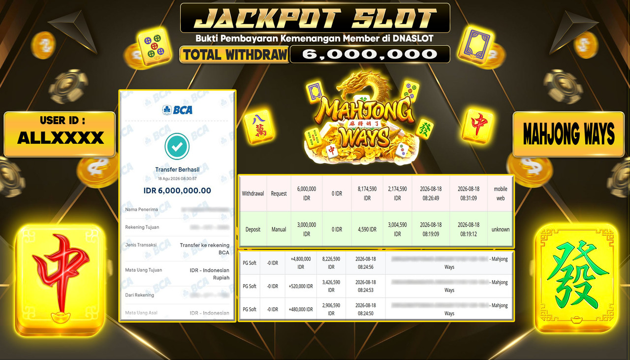 JACKPOT SLOT MAHJONG WAYS 1  18 AGUSTUS 2026