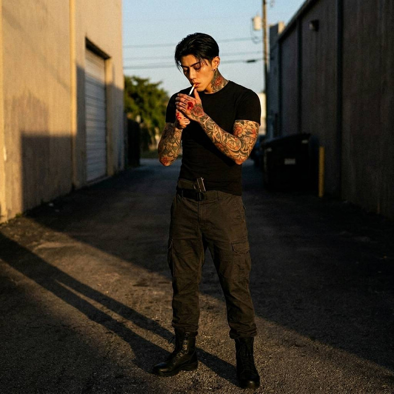 Man lighting cigarette in alley 202605131457 1