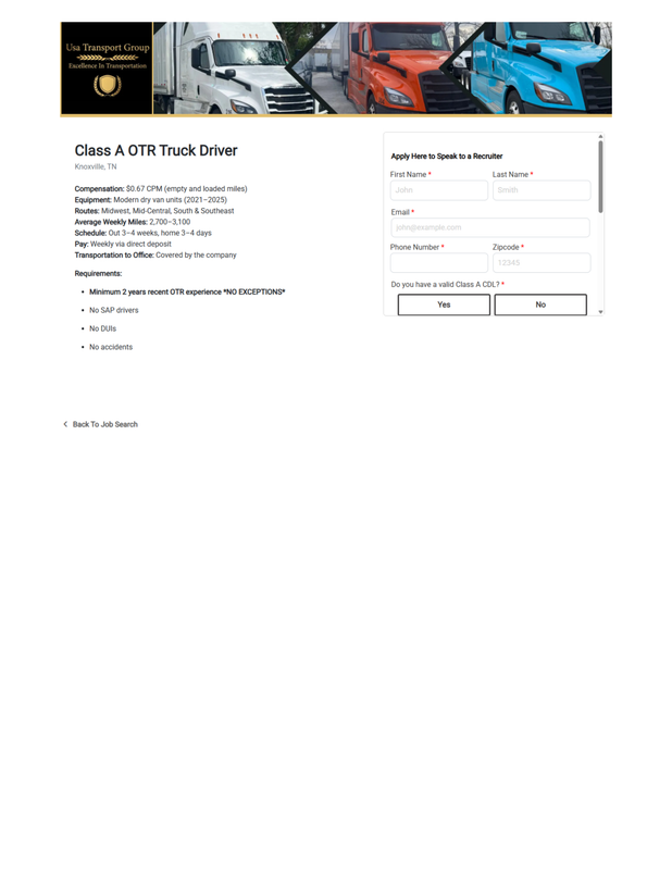 screencapture usatransportgroup careerweb job 2026 04 21 19 16 21