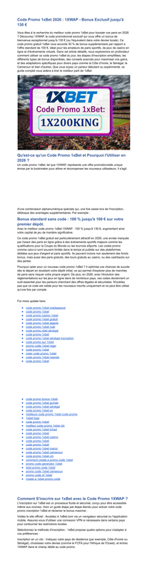 Code Promo 1xBet 2026 _ 1XWAP _ Bonus €100