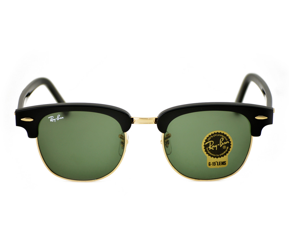Ray-Ban Clubmaster Black Frame/Green Lens Sunglasses - RB3016 W0365 49-21  for sale online | eBay
