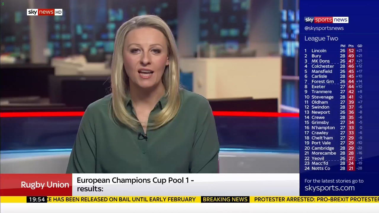 12 January - 19.30.00 - Sportsline. Sky News presents the news a