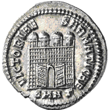 Glosario de monedas romanas. PUERTA DE CAMPAMENTO. 10