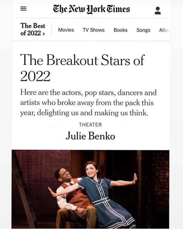 New York Times names Funny Girl's Julie Benko 