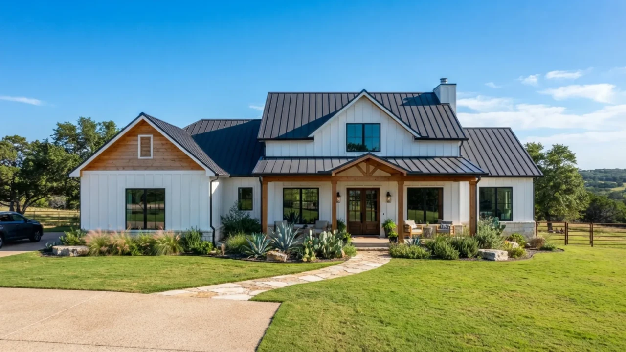 San Antonio residential home with metal roof standing seam installation