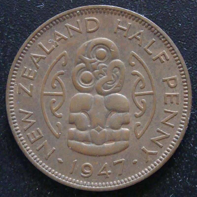 1/2 Penique. Nueva Zelanda (1947) NZL-0-5-Penique-1947-rev