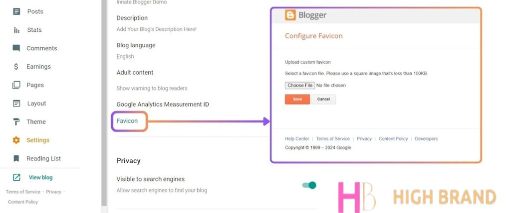 Blogger Settings Options