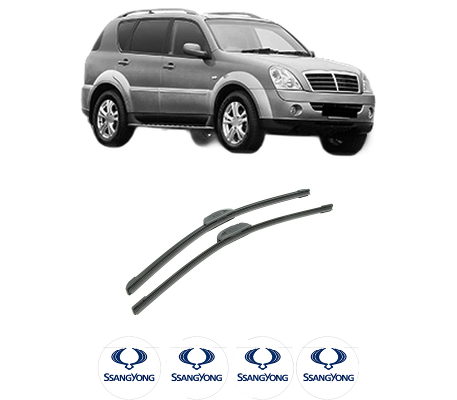 Set stergatoare auto SSANGYONG REXTON / REXTON II VAN din 2011-2013, pentru parbriz auto, 2 bucati, Bosch Aerotwin Retrofit, din cauciuc siliconat rezistent, 4 Stickere Auto SSANGYONG