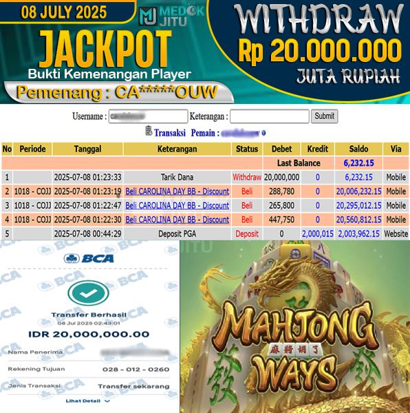 jackpot-slot mahjong-ways-pgsoft-wd-rp-20000000--dibayar-lunas-di-medokjitu