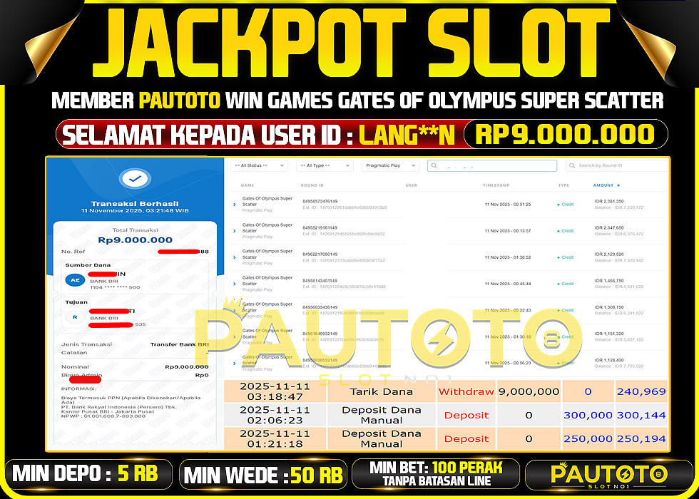BUKTI JACKPOT LUNAS PAUTOTO