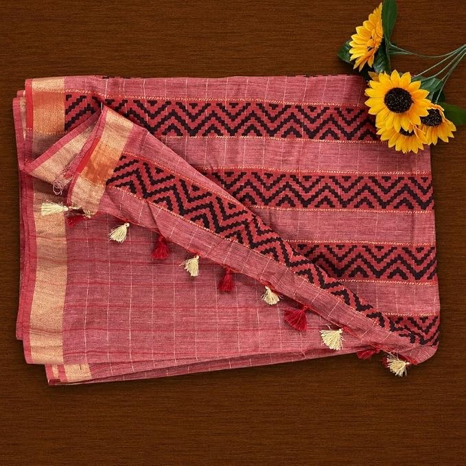 Women's Classic Baswada Silk Weaving Saree with Unstitched Blouse Piece