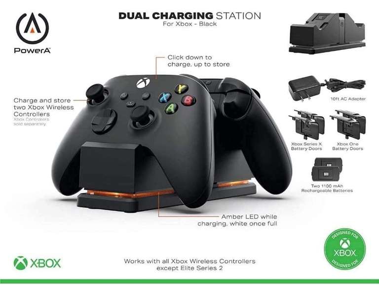 Amazon: PowerA Estación de Carga Doble para Xbox Series X|S - Negro- Standard Edition 
