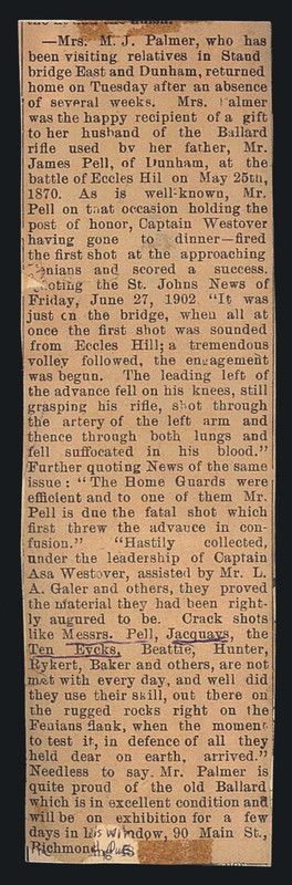 Newspaper article  regarding James G. Pell