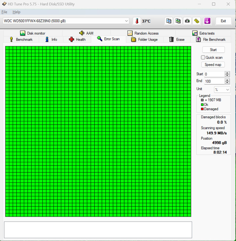 Wd Red Pro 5tb error scan