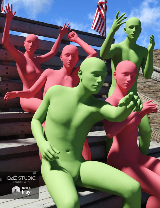 daz3d crowdreaction poses 1a 1