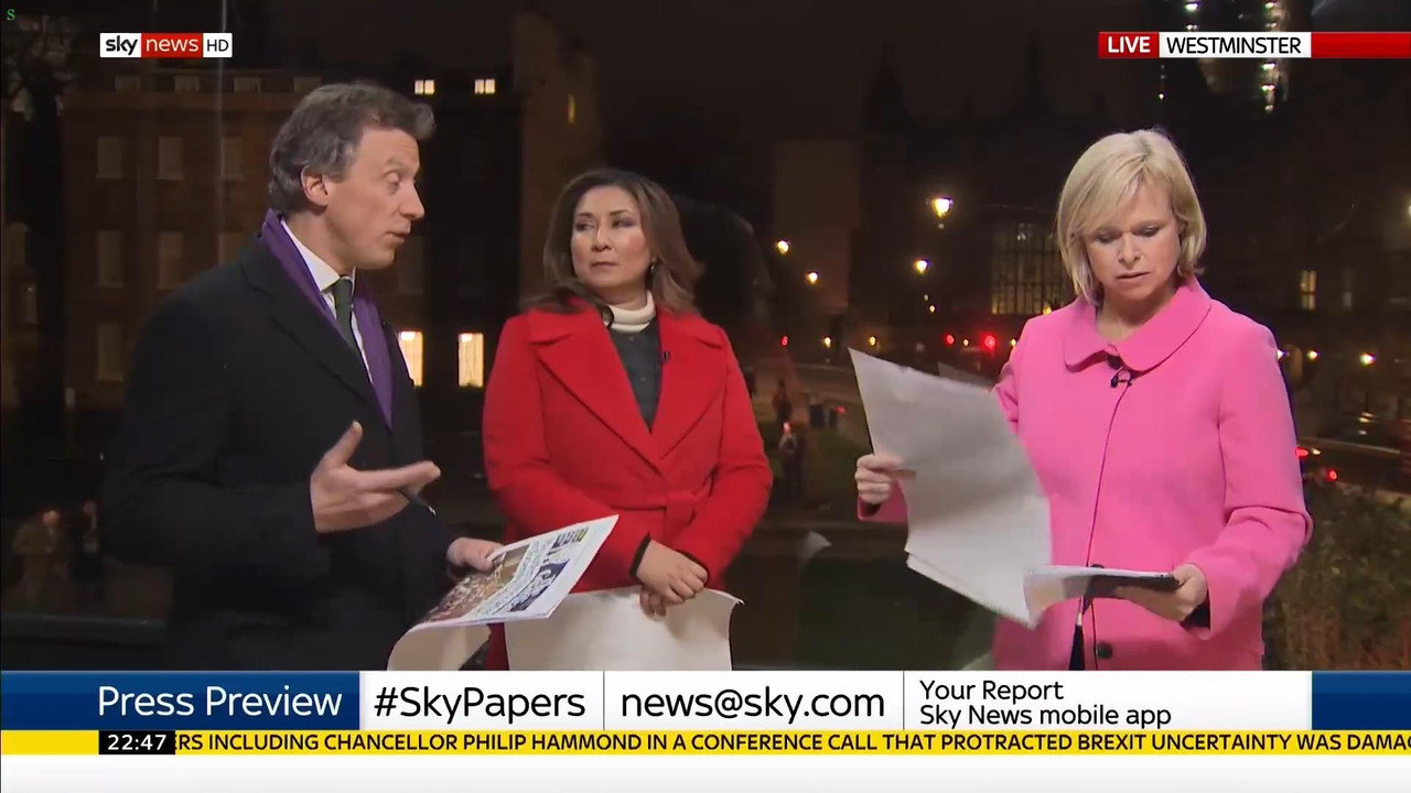 15 January - 22.00.00 - Sky News At 10. Anna Botting with the ma