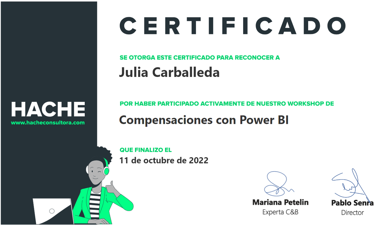Certificado Compensaciones Power BI