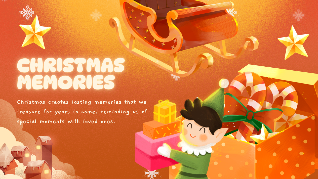 Orange  and Yellow Illustration Christmas Presentation