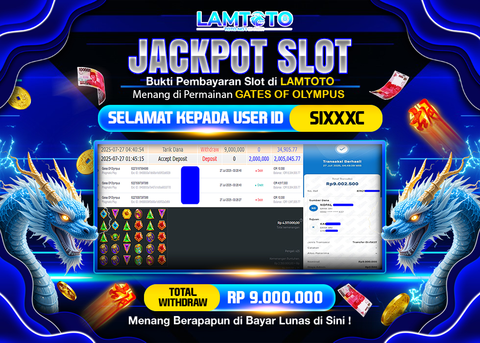BUKTI JACKPOT LUNAS LAMTOTO