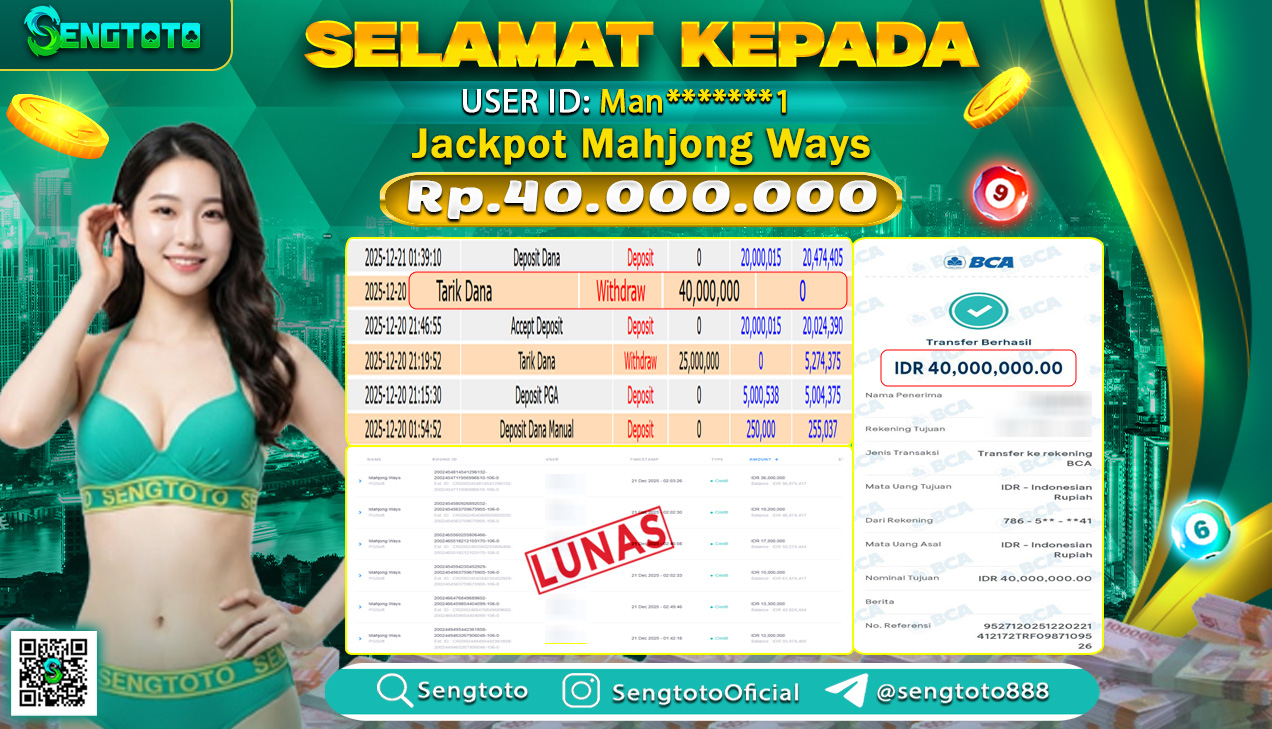 BUKTI PEMBAYARAN SLOT MAHJONG WAYS