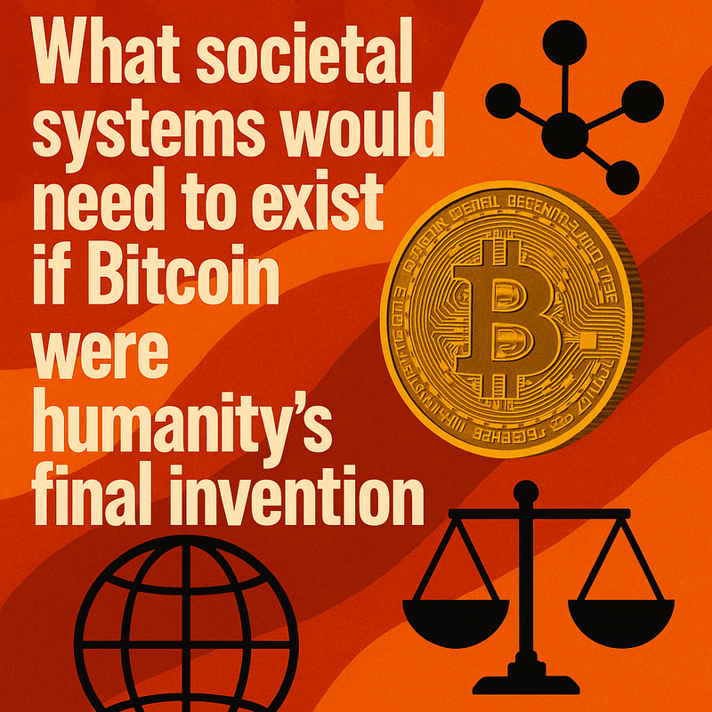 What societal systems would need to exist if Bitcoin were humanity's final invention