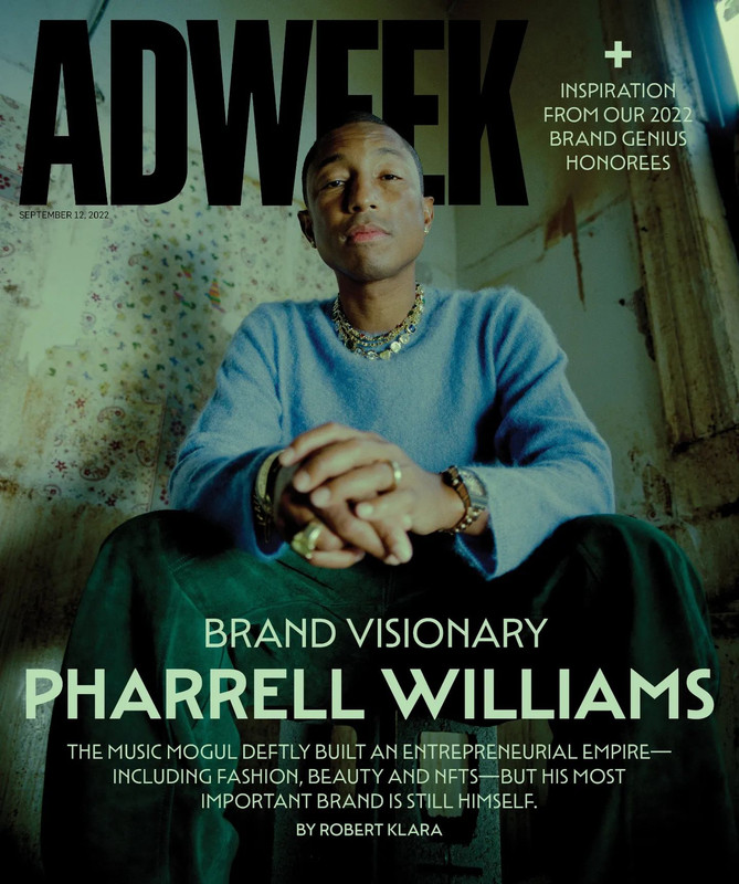 Pharrell On The Cover Of Adweek’s Brand Genius Issue (September) (2022)