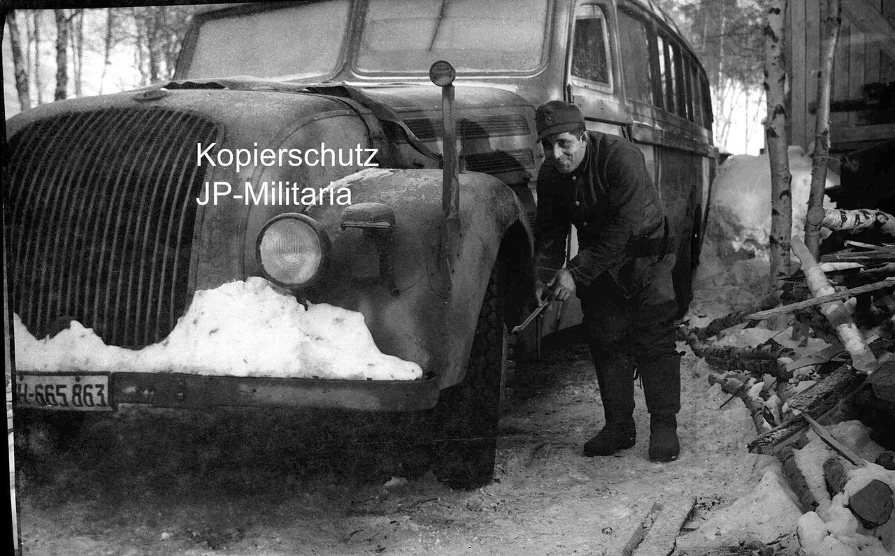 SW Negativ für Foto Wehrmacht Fahrzeug Bus Omnib