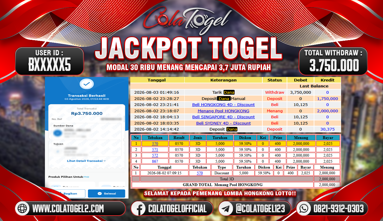 JACKPOT HONGKONG LOTTO!!