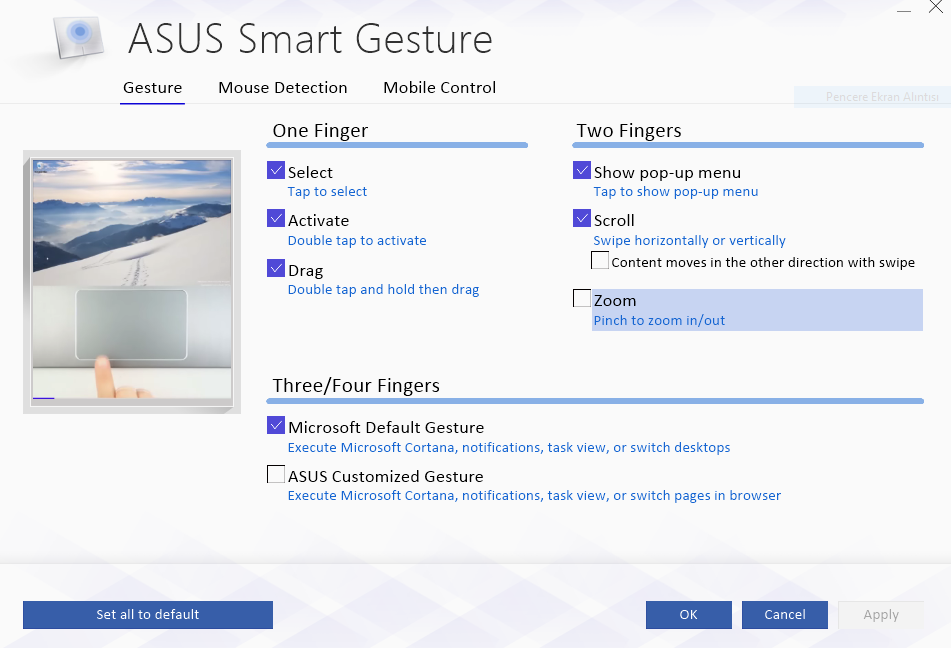 asus smart gesture programı