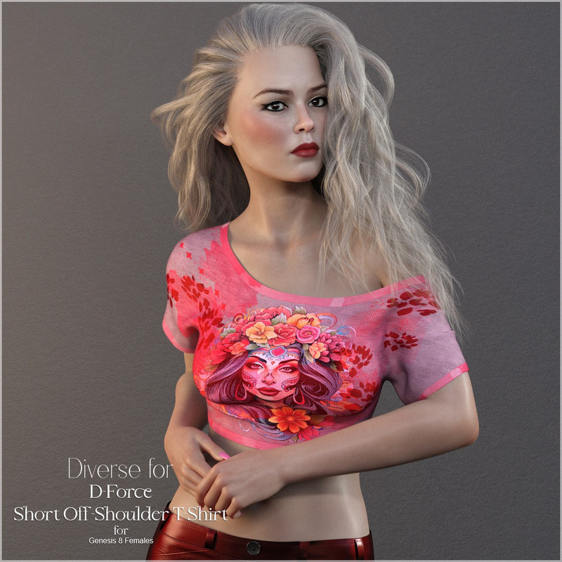 Diverse for D-Force Short Off-Shoulder T-Shirt