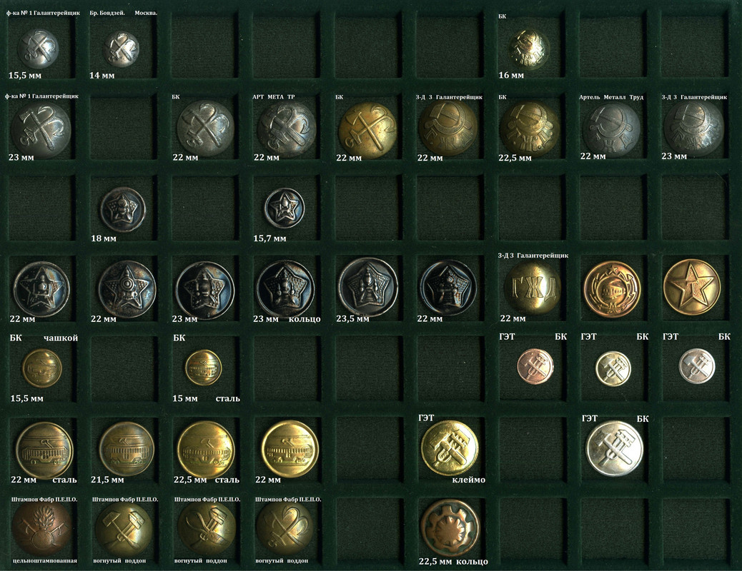 Пуговицы СССР. МПС 1.