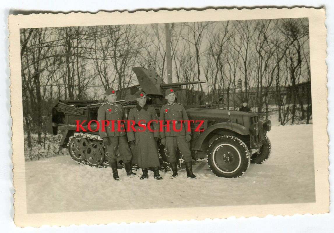 Original Foto Zugmaschine Halbkette Sdkfz Sturmgeschütz PAK Kennung 2. WK KFZ