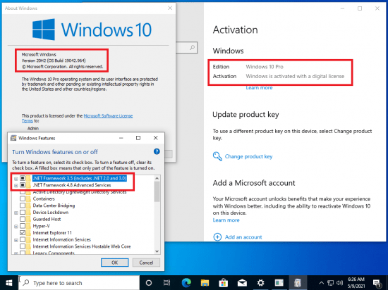 Windows 10 Pro 20H2 10.0.19042.964 With Office 2019 Pro Plus Preactivated Multilingual May 2021