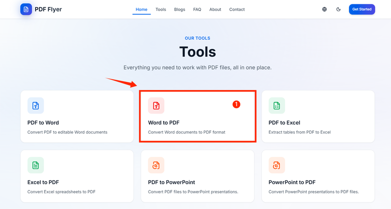 Open Word to PDF Tool